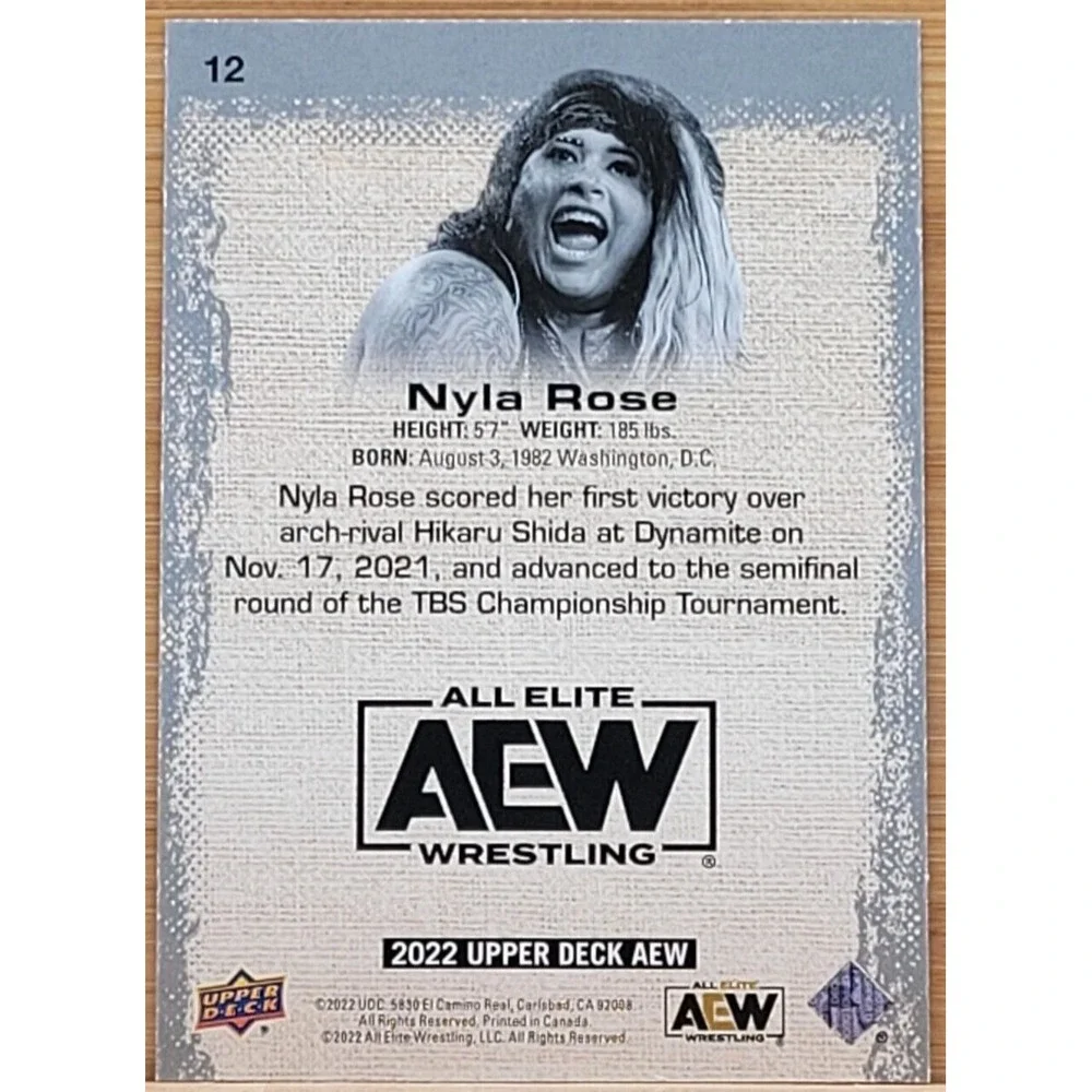 2022 UPPER DECK AEW NYLA ROSE PURPLE PYRO #D/199‎